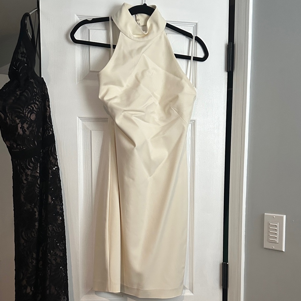 Elegant Cream Ralph Lauren Halter Dress